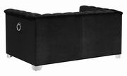Contemporary glam style black velvet loveseat by Coaster additional picture 2