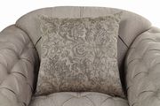 Classic rolled arm chair in light brown fabric by Coaster additional picture 2