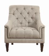 Traditional beige fabric tufted curved back sofa additional photo 3 of 6