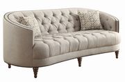 Traditional beige fabric tufted curved back sofa by Coaster additional picture 6