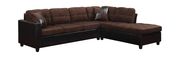 Two-toned dark brown casual sectional sofa by Coaster additional picture 3