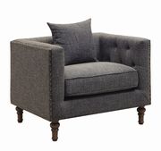 Gray tweed-like fabric modern sofa by Coaster additional picture 3
