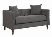 Gray tweed-like fabric modern sofa by Coaster additional picture 4