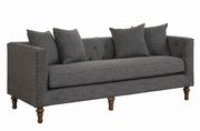 Gray tweed-like fabric modern sofa by Coaster additional picture 5