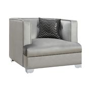 Silver velvet fabric glam style sofa by Coaster additional picture 5