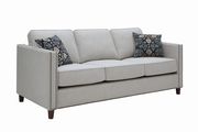 Transitional putty gray woven fabric sofa by Coaster additional picture 12