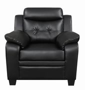 Black leatherette sofa in casual style additional photo 4 of 7
