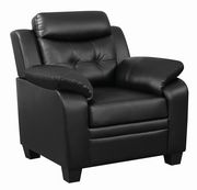 Black leatherette chair in casual style additional photo 4 of 3