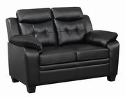 Black leatherette loveseat in casual style by Coaster additional picture 4