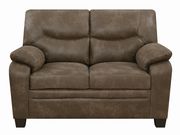 Casual printed microfiber brown sofa by Coaster additional picture 6
