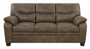 Casual printed microfiber brown sofa by Coaster additional picture 7