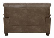 Casual printed microfiber brown loveseat by Coaster additional picture 2