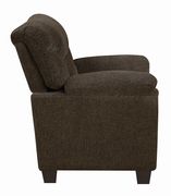 Brown chenille fabric casual style chair additional photo 2 of 3