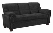 Graphite chenille fabric casual style couch additional photo 4 of 4