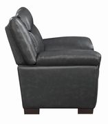 Black leatherette casual style sofa additional photo 2 of 6