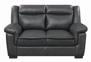 Black leatherette casual style sofa additional photo 5 of 6