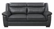 Black leatherette casual style sofa by Coaster additional picture 7