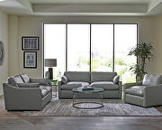 Loveseat, soft textured gray top grain leather upholstery by Coaster additional picture 2