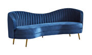 Beautiful shade of blue velvet sofa additional photo 3 of 3