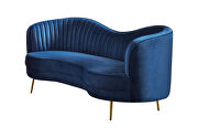 Beautiful shade of blue velvet sofa additional photo 4 of 3