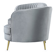 Gray velvet upholstery iconic kidney silhouette sofa by Coaster additional picture 11