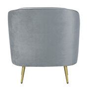 Gray velvet upholstery iconic kidney silhouette chair by Coaster additional picture 4