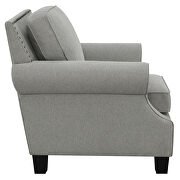 Gray woven fabric upholstery and antique brass finish nailhead chair by Coaster additional picture 3
