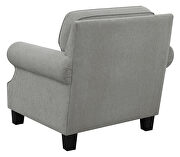 Gray woven fabric upholstery and antique brass finish nailhead chair by Coaster additional picture 4
