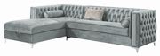 Glam style tufted gray fabric sectional by Coaster additional picture 11