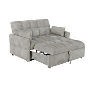 Sleeper sofa bed upholstered in durable beige chenille additional photo 5 of 6