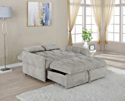 Sleeper sofa bed upholstered in durable beige chenille by Coaster additional picture 7