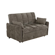Sleeper sofa bed upholstered in durable brown chenille additional photo 4 of 6