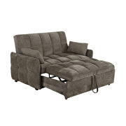 Sleeper sofa bed upholstered in durable brown chenille additional photo 5 of 6