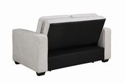 Sleeper sofa bed in beige chenille fabric additional photo 2 of 11