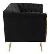 Tuxedo arm tufted back sofa in black velvet by Coaster additional picture 8