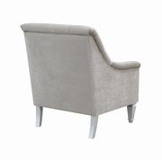 Traditional gray fabric tufted curved back sofa additional photo 2 of 9