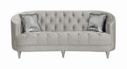 Traditional gray fabric tufted curved back sofa by Coaster additional picture 9