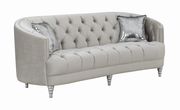 Traditional gray fabric tufted curved back sofa by Coaster additional picture 10