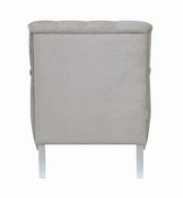 Traditional gray fabric tufted curved back chair by Coaster additional picture 3