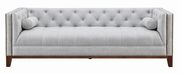 Light gray fabric tufted sofa by Coaster additional picture 8