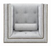 Light gray linen-like fabric tufted chair by Coaster additional picture 2