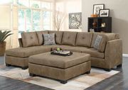 Transitional style golden brown microfiber sectional by Coaster additional picture 2