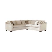 Chenille oatmeal fabric sectional sofa additional photo 2 of 1