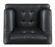 Snow black leatherette casual style sofa by Coaster additional picture 2