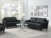 Snow black leatherette casual style sofa by Coaster additional picture 11