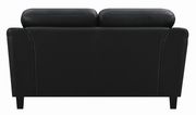 Snow black leatherette casual style sofa by Coaster additional picture 6