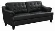Snow black leatherette casual style sofa by Coaster additional picture 9