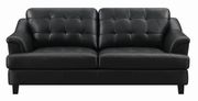 Snow black leatherette casual style sofa by Coaster additional picture 10
