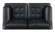 Snow black leatherette casual style loveseat by Coaster additional picture 2