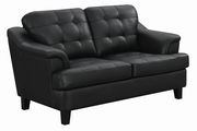 Snow black leatherette casual style loveseat by Coaster additional picture 5